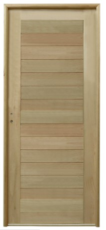 Puerta madera maciza trilminada machinbrada 80 x 205